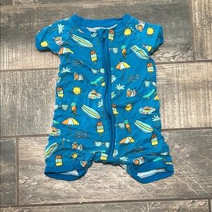 Little Sleepies Blue Summer Icon Zip One-Piece